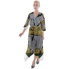 Chinese New Year ¨c Year Of The Ox Quarter Sleeve Wrap Front Maxi Dress by Valentinaart