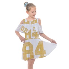 Orwell 84 Kids  Shoulder Cutout Chiffon Dress by Valentinaart