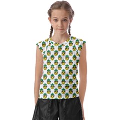 Holiday Pineapple Kids  Raglan Cap Sleeve Tee by Sparkle