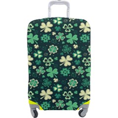 Shamrock Pattern Pink Blue Metallic Pattern Luggage Cover (large) by designsbymallika