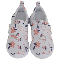 Flowers And Hearts Kids  Velcro No Lace Shoes by Sobalvarro