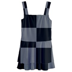 Black Gingham Check Pattern Kids  Layered Skirt Swimsuit by yoursparklingshop