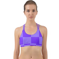 Purple Gingham Check Squares Pattern Back Web Sports Bra by yoursparklingshop