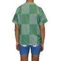 Green Gingham Check Squares Pattern Kids  Short Sleeve Swimwear View2