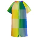 LGBT Rainbow Buffalo Check LGBTQ Pride Squares Pattern Kids  Boyleg Half Suit Swimwear View2