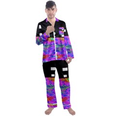 Fractal Flower Men s Long Sleeve Satin Pajamas Set by Sparkle