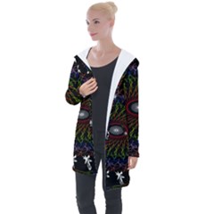 Digital Handdraw Floral Longline Hooded Cardigan by Sparkle