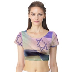 Israel Short Sleeve Crop Top by AwesomeFlags