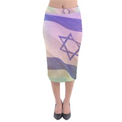 Israel Velvet Midi Pencil Skirt by AwesomeFlags