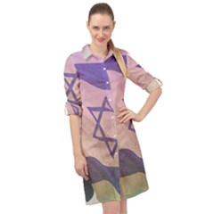 Israel Long Sleeve Mini Shirt Dress by AwesomeFlags