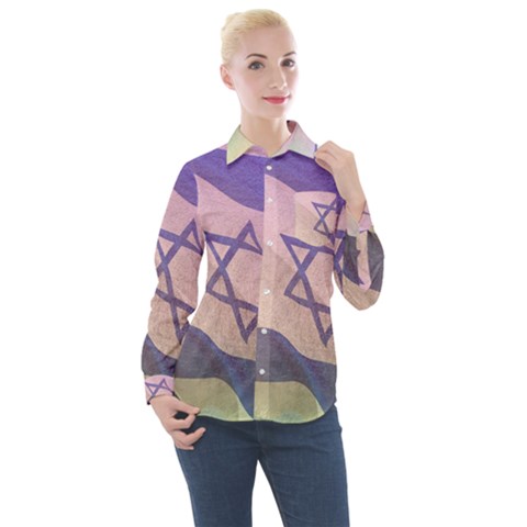 Israel Women s Long Sleeve Pocket Shirt by AwesomeFlags