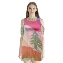 Lebanon Shoulder Cutout Velvet One Piece by AwesomeFlags