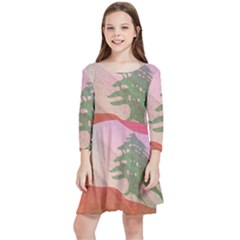 Lebanon Kids  Quarter Sleeve Skater Dress by AwesomeFlags