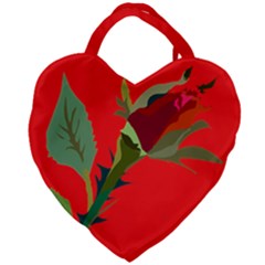 Red Rose Giant Heart Shaped Tote by grafikamaria