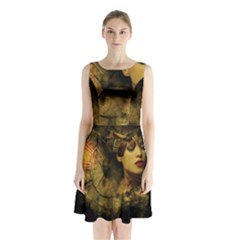 Surreal Steampunk Queen From Fonebook Sleeveless Waist Tie Chiffon Dress by 2853937