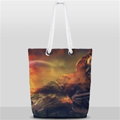 Tiger King In A Fantastic Landscape From Fonebook Full Print Rope Handle Tote (small) by 2853937