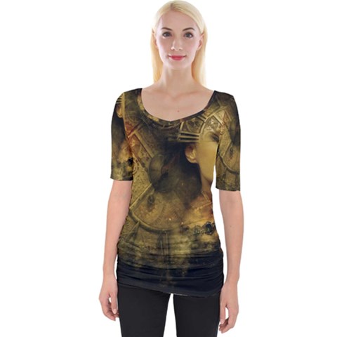 Surreal Steampunk Queen From Fonebook Wide Neckline Tee by 2853937