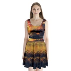 Tiger King In A Fantastic Landscape From Fonebook Split Back Mini Dress  by 2853937