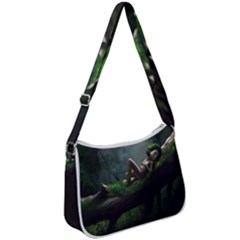 Wooden Child Resting On A Tree From Fonebook Zip Up Shoulder Bag by 2853937