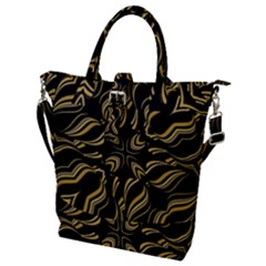 Black And Orange Geometric Design Buckle Top Tote Bag by dflcprintsclothing