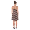 Vintage Grunge Geometric Chevron Pattern Ruffle Detail Chiffon Dress View2