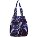 Blue Thunder at night, Colorful Lightning graphic Center Zip Backpack View1