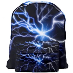 Blue Electric Thunder Storm, Colorful Lightning Graphic Giant Full Print Backpack by picsaspassion