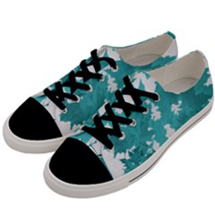 Blue Autumn Maple Leaves Collage, Graphic Design Men s Low Top Canvas Sneakers by picsaspassion