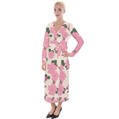 Floral Vintage Flowers Velvet Maxi Wrap Dress by Dutashop