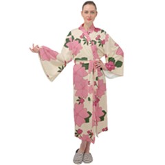 Floral Vintage Flowers Maxi Velour Kimono by Dutashop