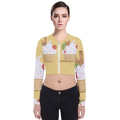 Ice Cream Dessert Summer Long Sleeve Zip Up Bomber Jacket by Dutashop