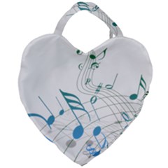 Music Notes Giant Heart Shaped Tote by Dutashop