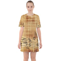 Dance Music Sixties Short Sleeve Mini Dress by Dutashop