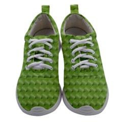 Green Pattern Ornate Background Athletic Shoes by Dutashop