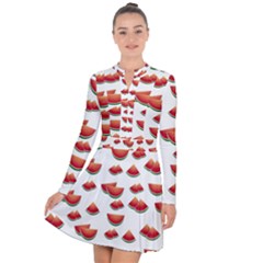 Summer Watermelon Pattern Long Sleeve Panel Dress by Dutashop