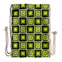 Green Pattern Square Squares Drawstring Bag (Large) View2