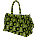 Green Pattern Square Squares Duffel Travel Bag View1