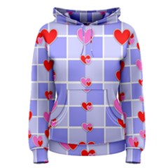 Love Hearts Valentine Decorative Women s Pullover Hoodie by Dutashop