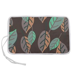 Leaf Brown Pen Storage Case (l) by Dutashop