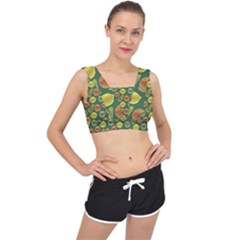 Background Fruits Several V-back Sports Bra by Dutashop