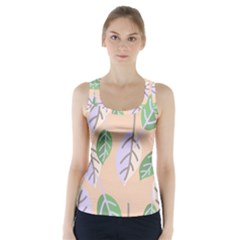 Leaf Pink Racer Back Sports Top by Dutashop