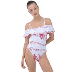 Folk Ornament Frill Detail One Piece Swimsuit by Eskimos