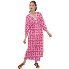 Heart Pink Grecian Style  Maxi Dress by Dutashop