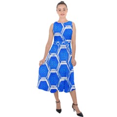 Hexagon Windows Midi Tie-back Chiffon Dress by essentialimage365