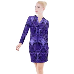 Mandala Neon Button Long Sleeve Dress by Dutashop