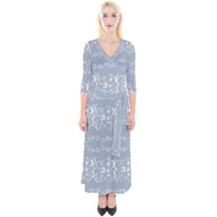 Fantasy Flowers Quarter Sleeve Wrap Maxi Dress by Eskimos