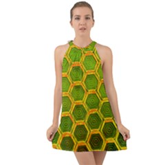 Hexagon Windows Halter Tie Back Chiffon Dress by essentialimage365