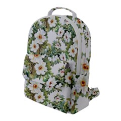 White Flowers Flap Pocket Backpack (large) by goljakoff