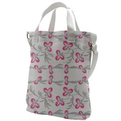 Pink Folk Flowers Canvas Messenger Bag by Eskimos