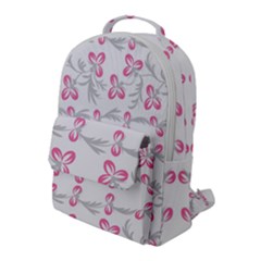 Pink Folk Flowers Flap Pocket Backpack (large) by Eskimos